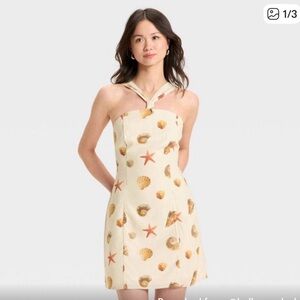 NWT Seashell and Starfish Halter Dress